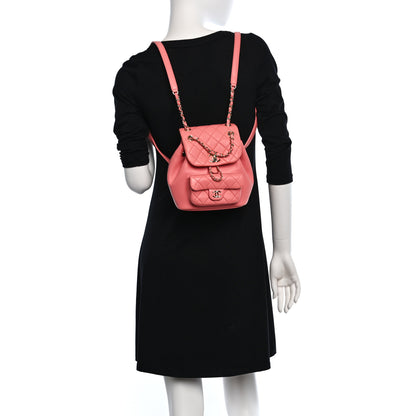 Chanel Lambskin Quilted Small Duma Drawstring Backpack Pink 2 of 10