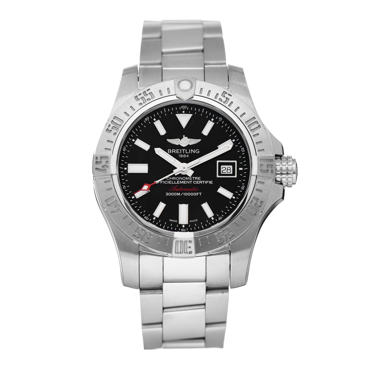 Breitling Stainless Steel 45mm Avenger Seawolf Automatic Watch Black A17331 1 of 5