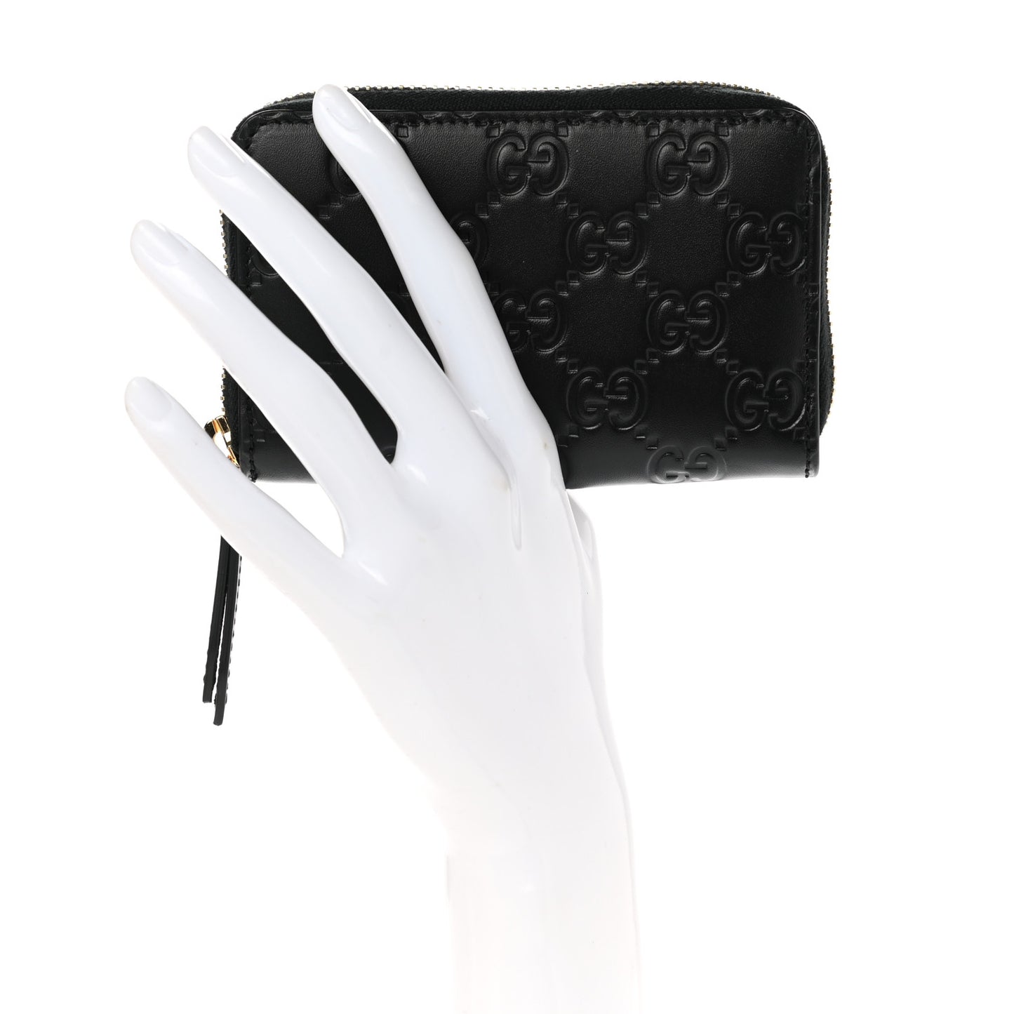 Guccissima Zip Around Card Case Black