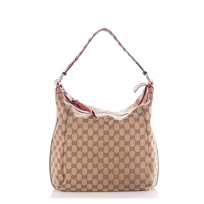 Gucci Monogram Medium Bamboo Bar Hobo Coral 1 of 7