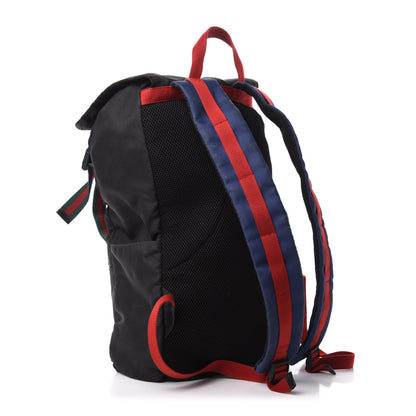 Gucci Techno Canvas Web Double Buckle Backpack Black 2 of 8