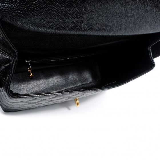 Caviar Quilted Crossbody Bag Black