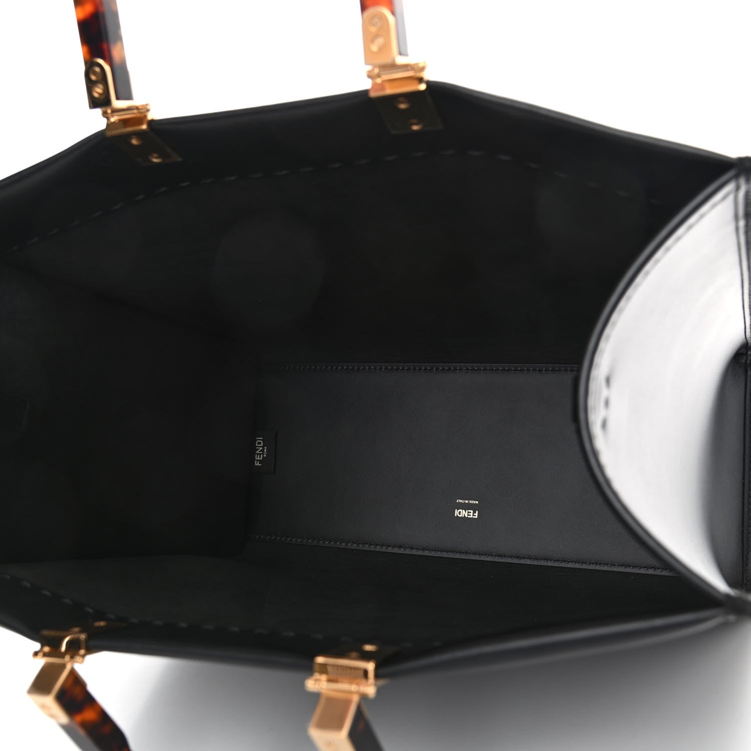 Fendi Vitello King Plexiglass Medium Fendi Sunshine Shopper Tote Black 4 of 4