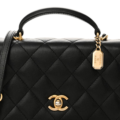 Chanel Caviar Quilted Mini Top Handle Flap Black 8 of 10