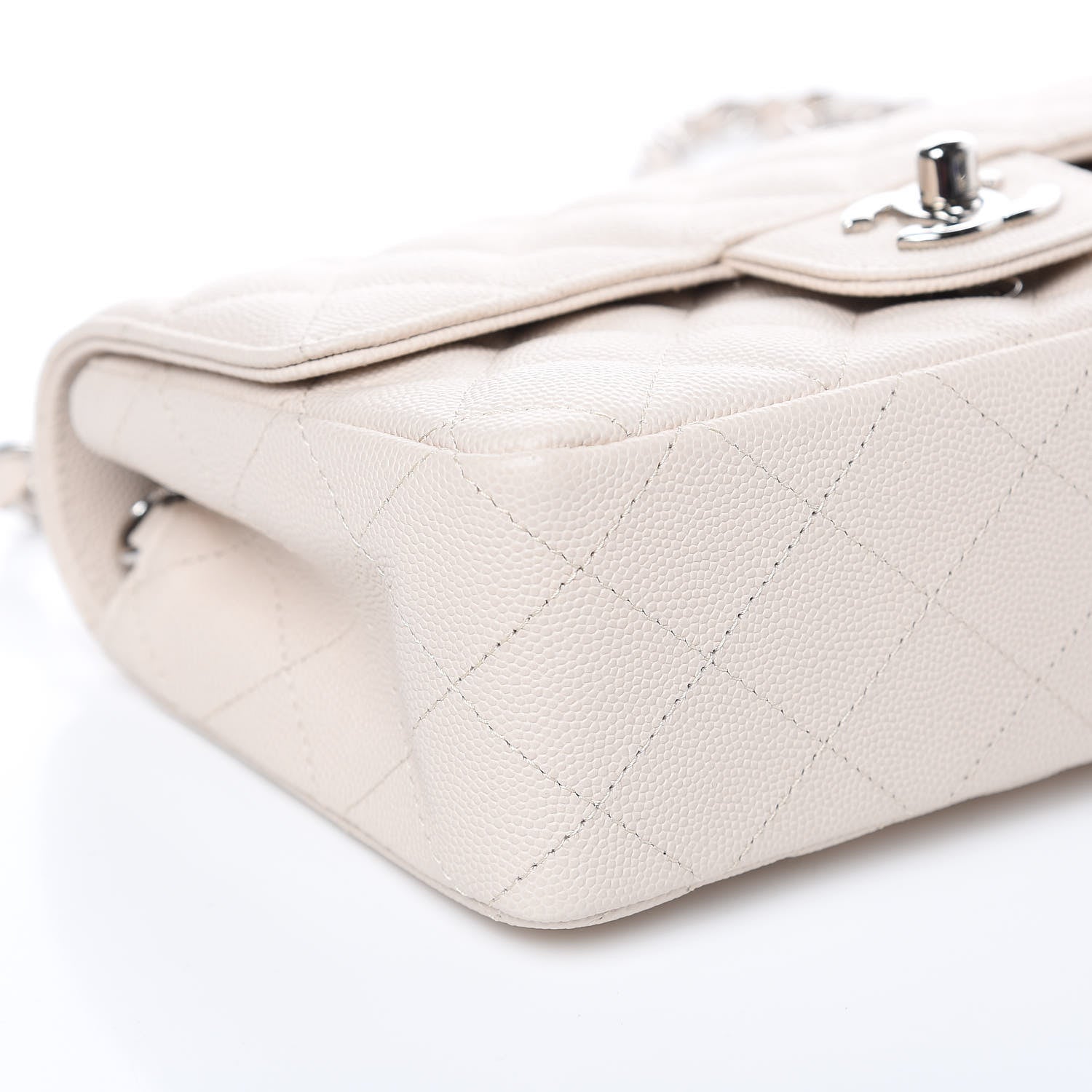 Chanel Caviar Quilted Mini Rectangular Flap Light Beige 8 of 10