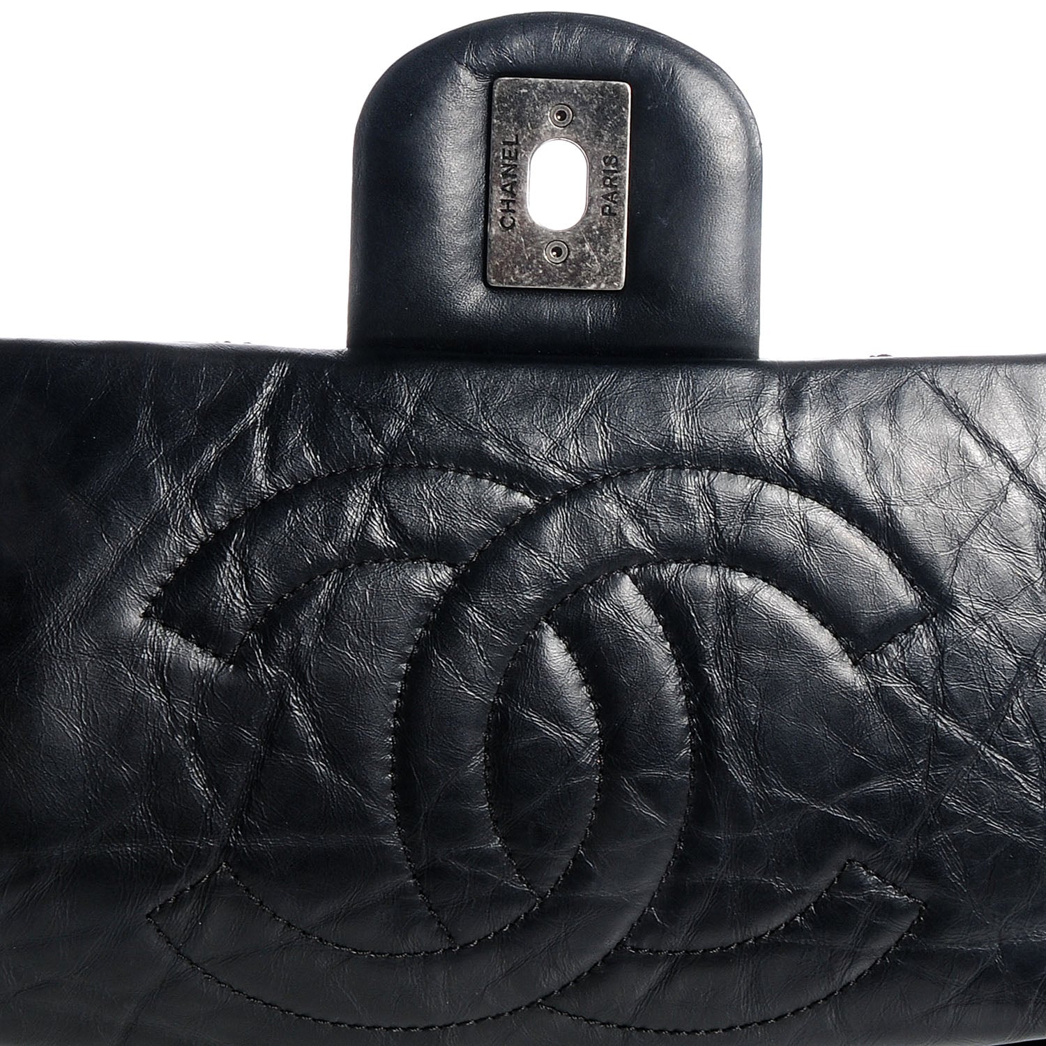 Chanel Aged Calfskin Tweed Jumbo New Portobello Flap Black 5 of 8