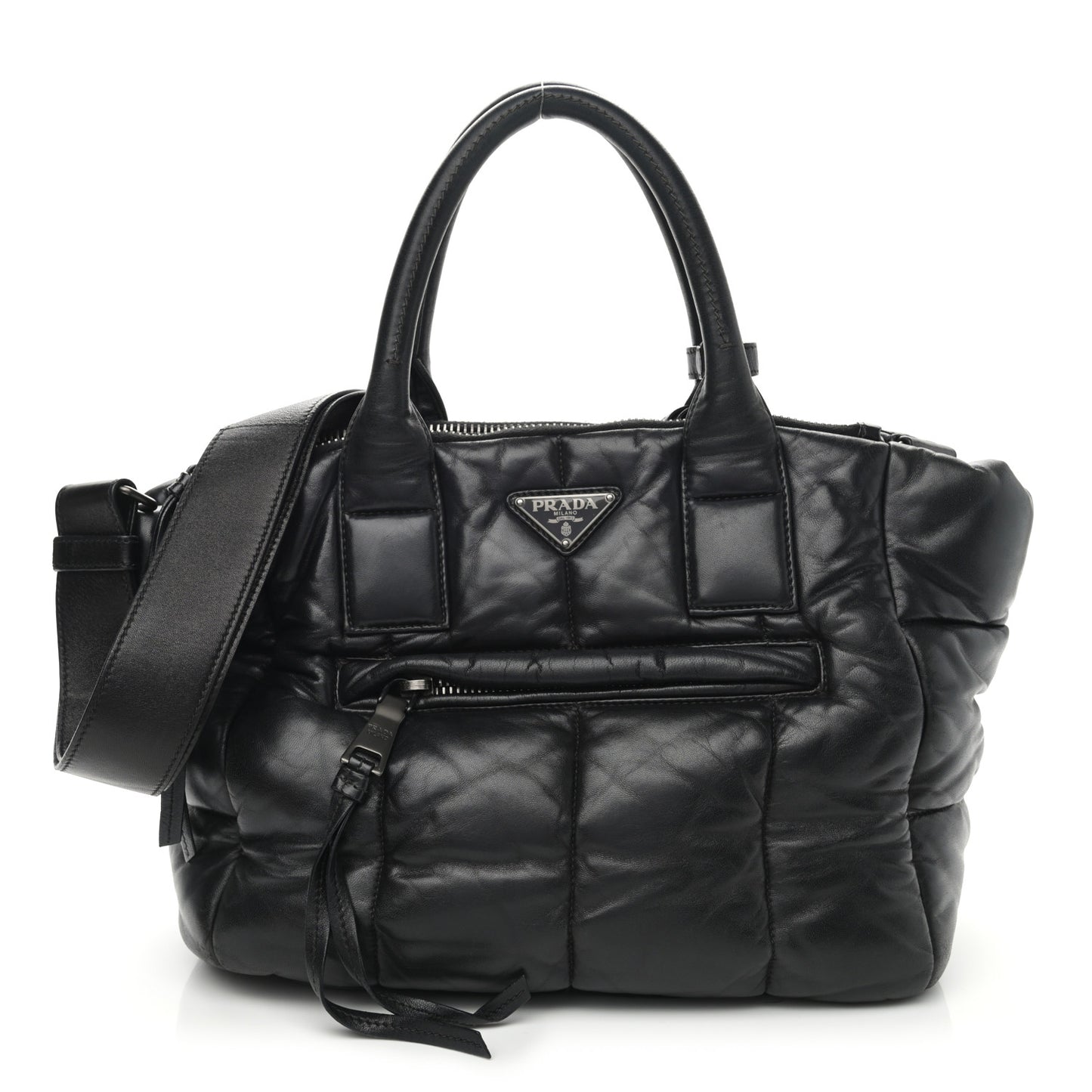 Nappa Bomber Tote Black