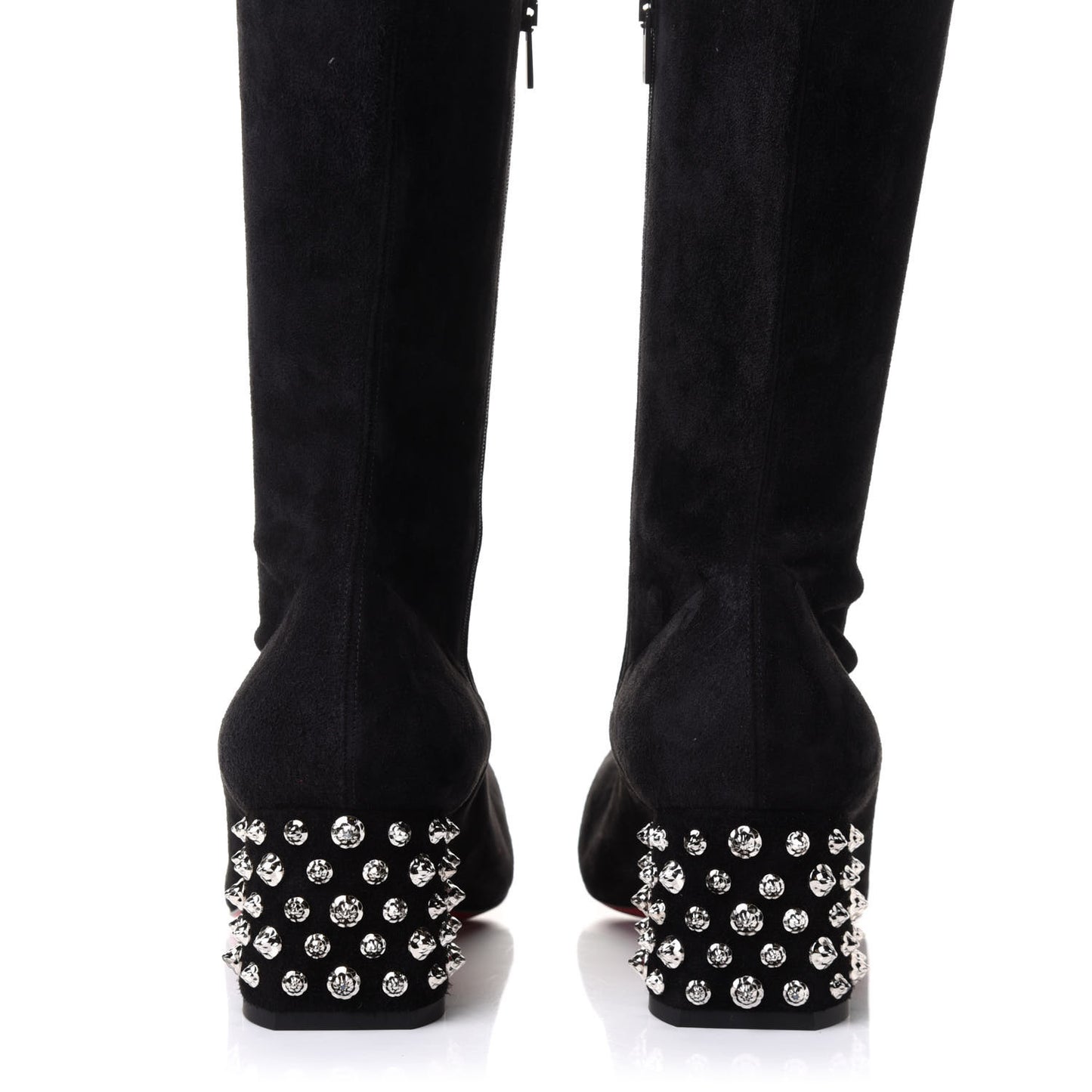 Veau Velours Spiked Study Stretch 55 Over The Knee Boots 41 Black
