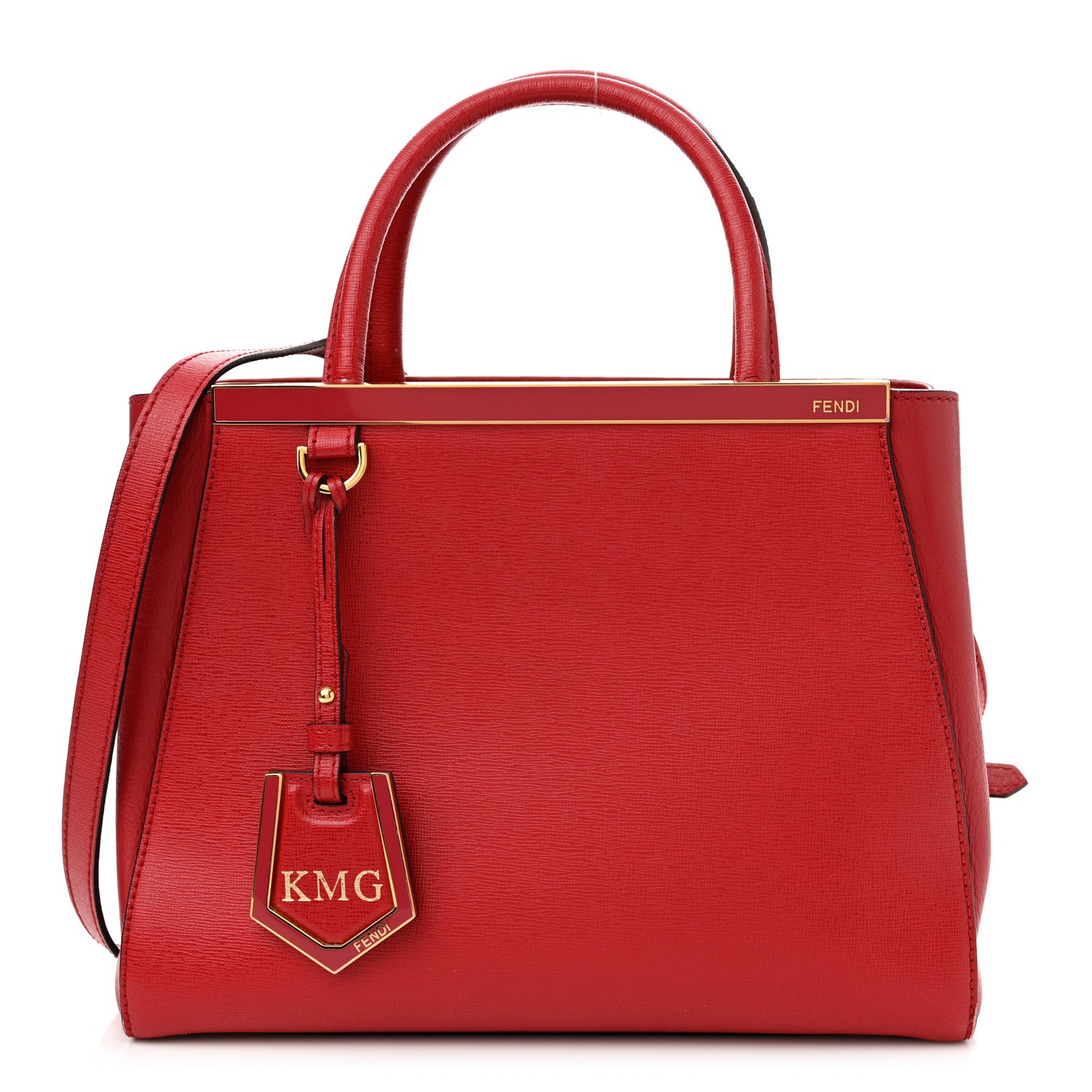 Fendi Vitello Elite Flamingo Petite 2Jours Tote Mattone 1 of 16