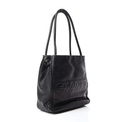 Chanel Lambskin Patent Calfskin Camellia Tote Black 3 of 10