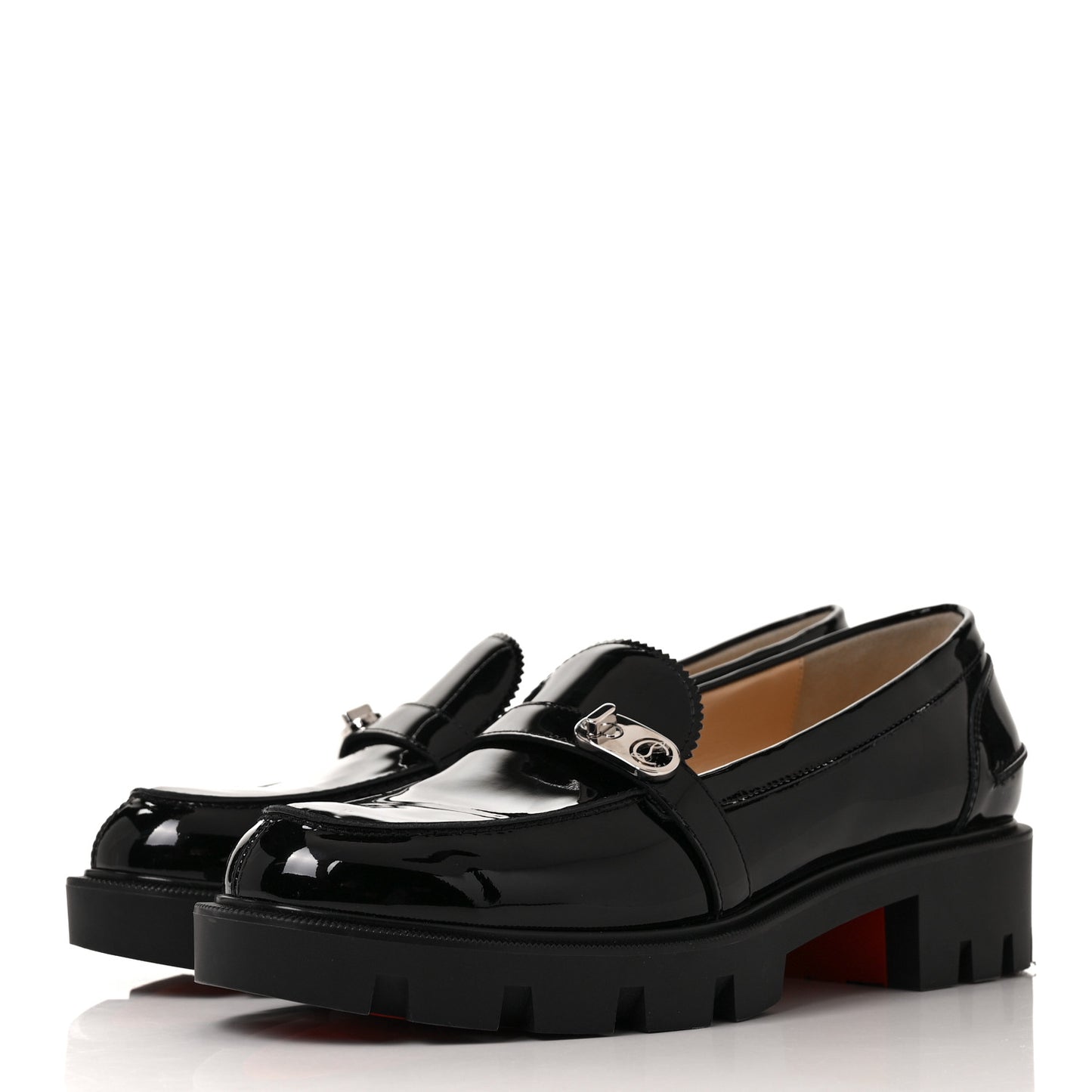 Patent Lock Woody Loafers 38.5 Black