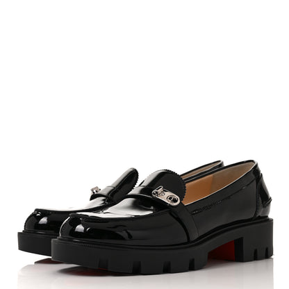 Christian Louboutin Patent Lock Woody Loafers 38.5 Black 3 of 9