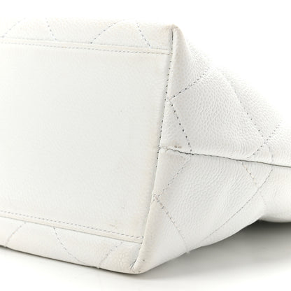Chanel Caviar CC Wood Handle Tote White 9 of 9