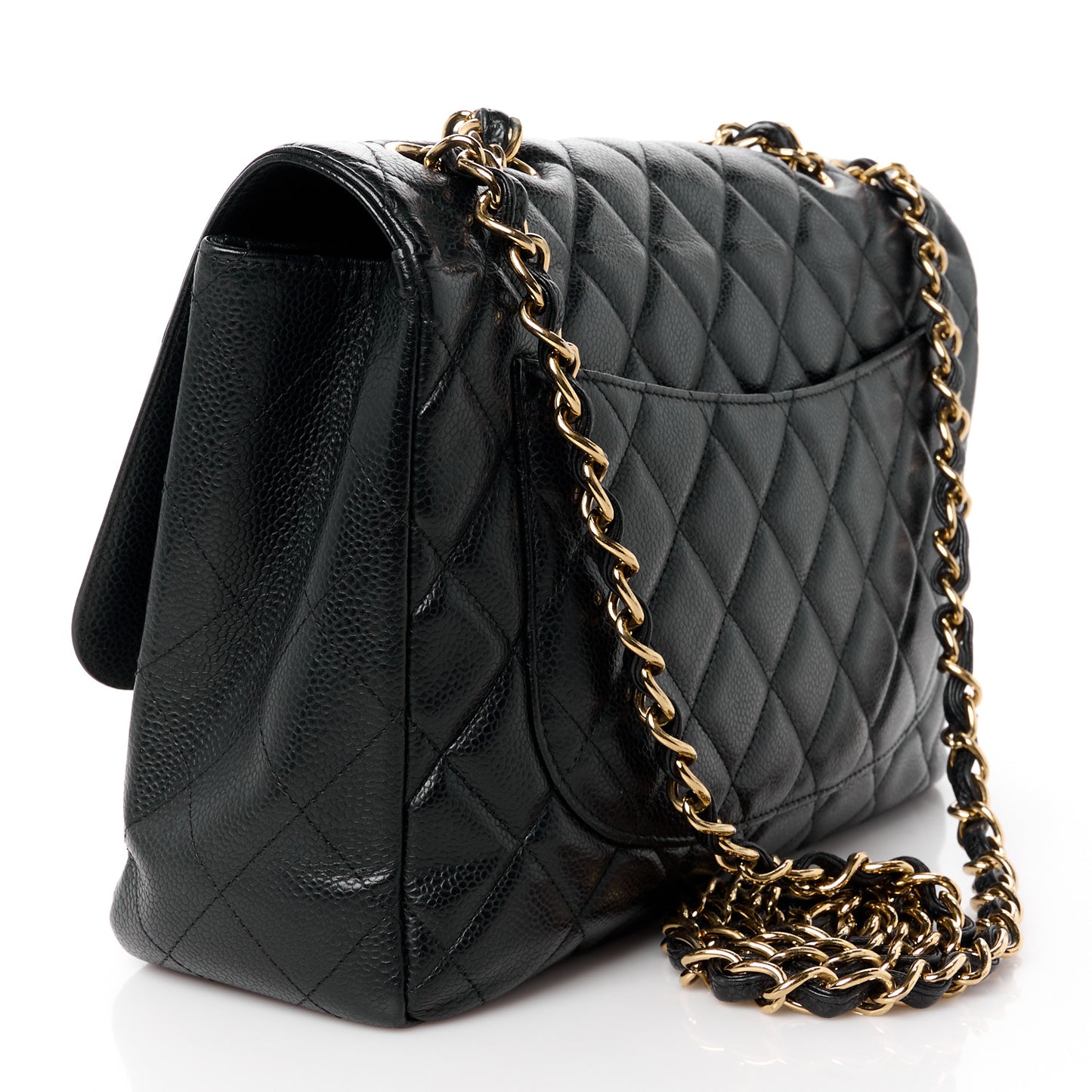 Caviar Quilted Jumbo Single Flap Black