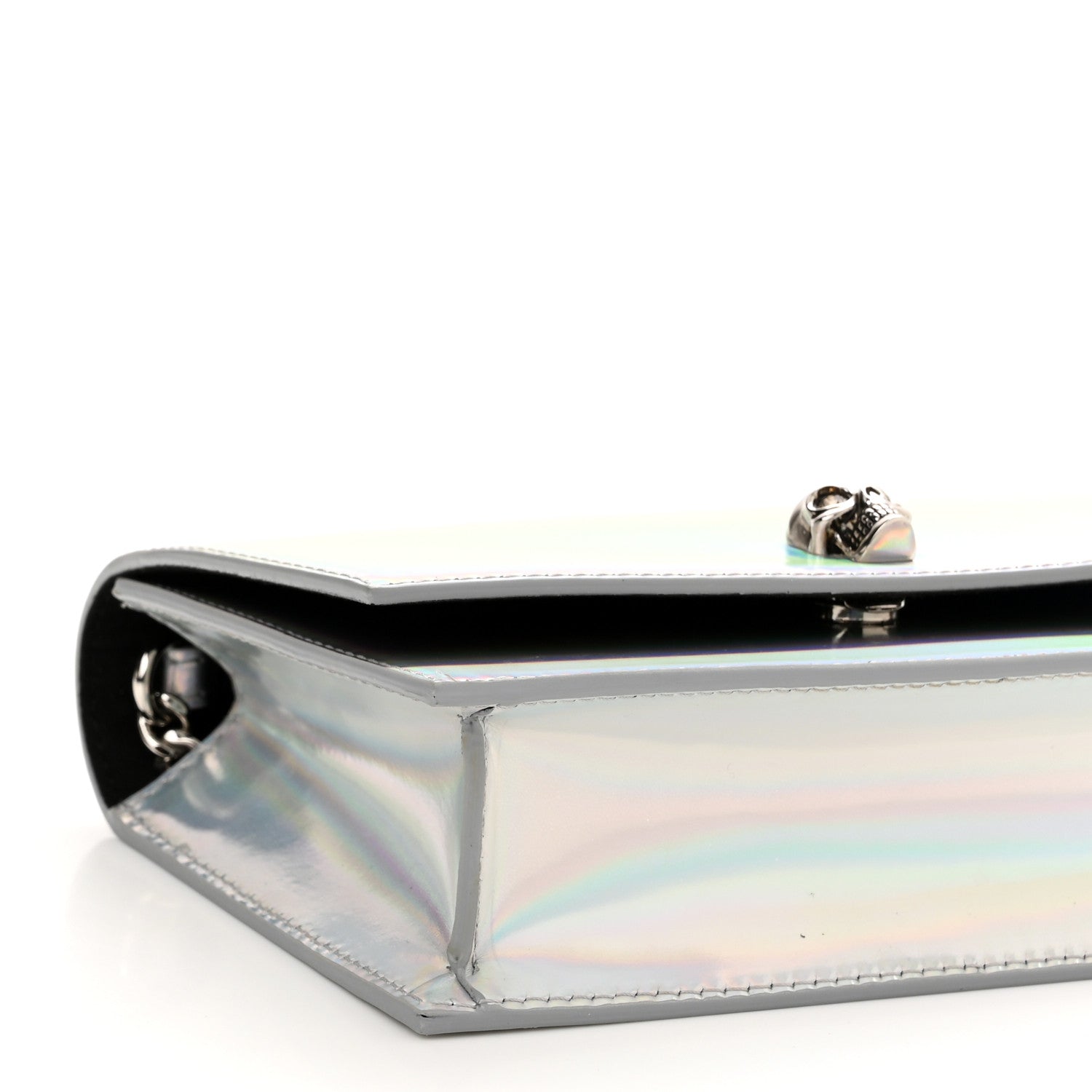 Alexander McQueen Iridescent Calfskin Skull Crossbody Silver 8 of 12