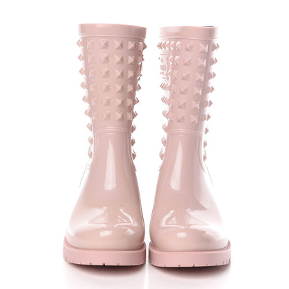 Valentino Garavani Rubber Rockstud Short Rainboots 38 Water Rose 2 of 8
