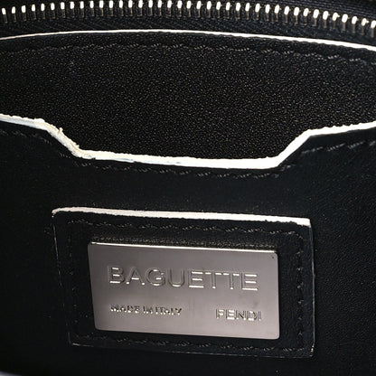 Fendi Vitello Dolce Elite Monster Eyes Bi-Color Baguette Black Yellow 7 of 12
