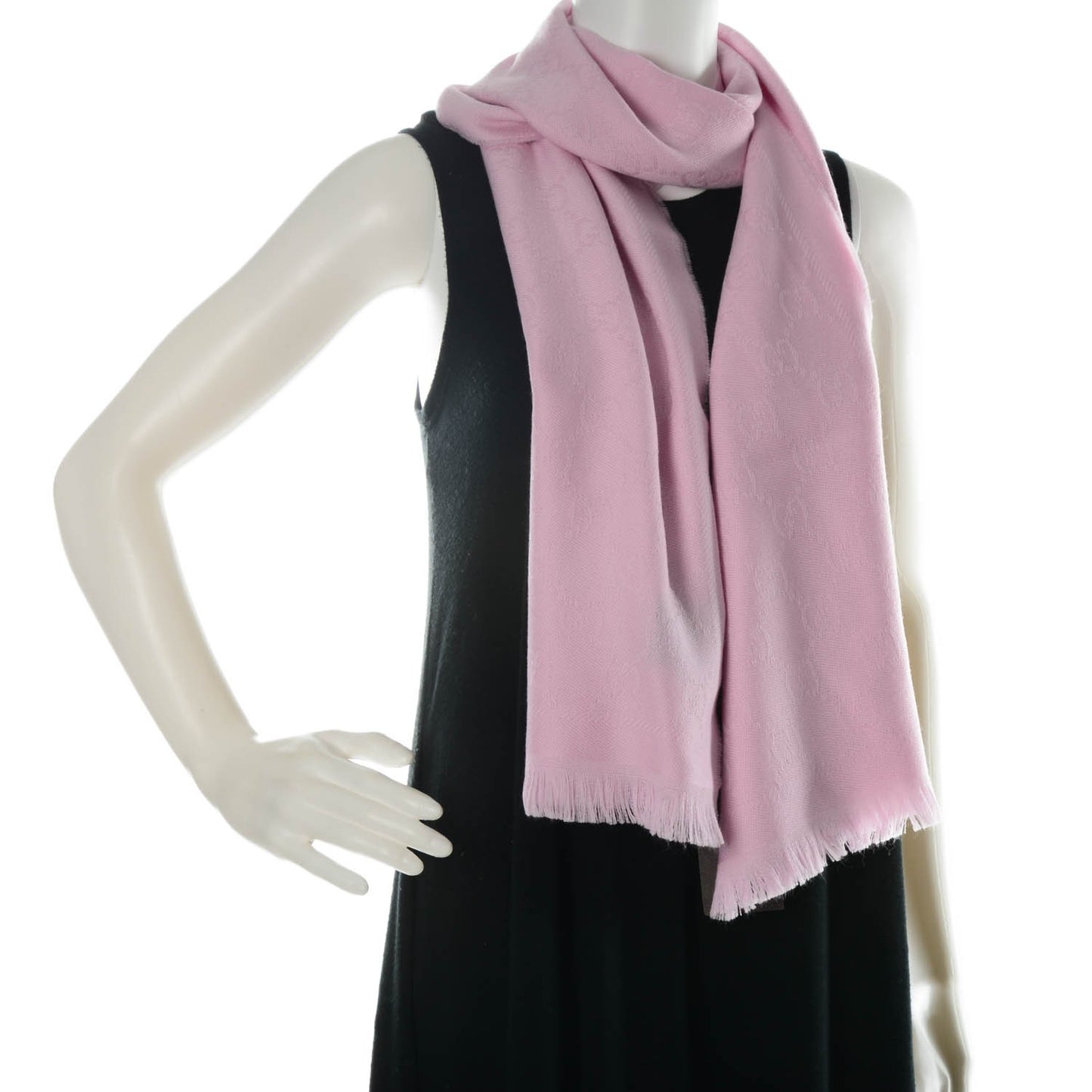 Wool Silk GG Monogram GGNat Scarf Rose