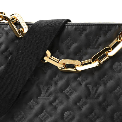 Louis Vuitton Lambskin Embossed Monogram Coussin MM Black 7 of 10