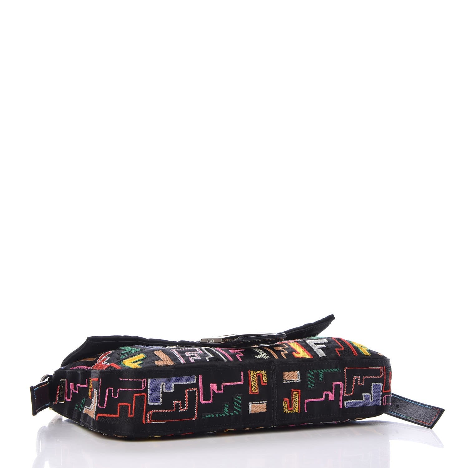 Fendi Nylon FF Multicolor Embroidered Baguette Multicolor 5 of 10