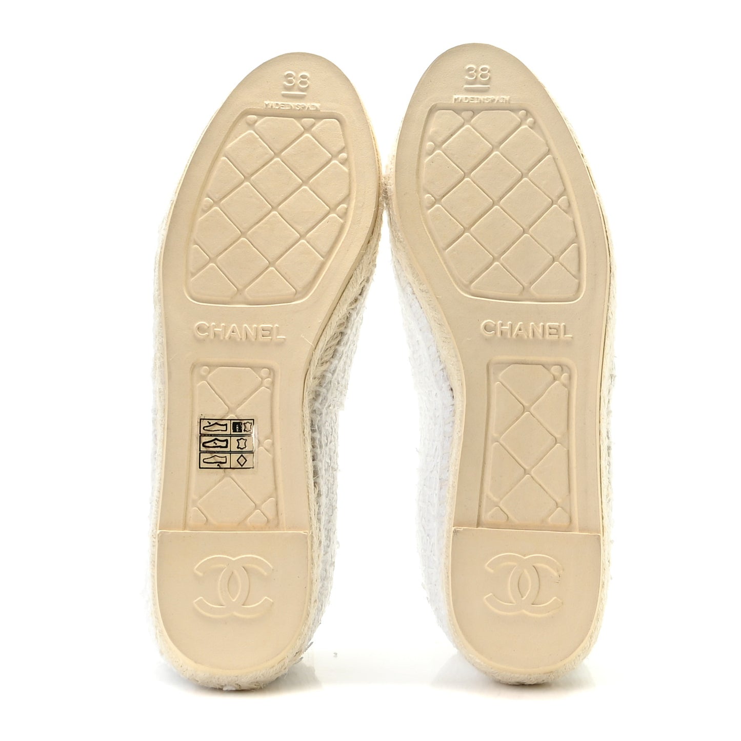 Tweed Calfskin CC Espadrilles 39 White 38 White