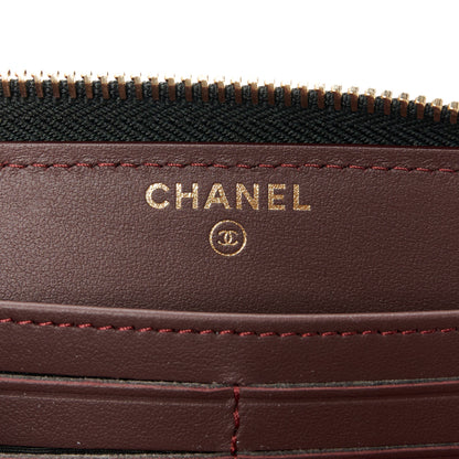 Chanel Aged Calfskin Quilted Lucky Charms 2.55 Reissue Zip Around Wallet Black 6 of 10