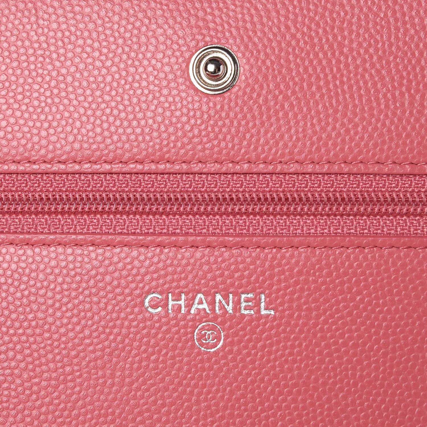 Chanel Caviar Chevron Quilted Wallet On Chain WOC Pink 6 of 9