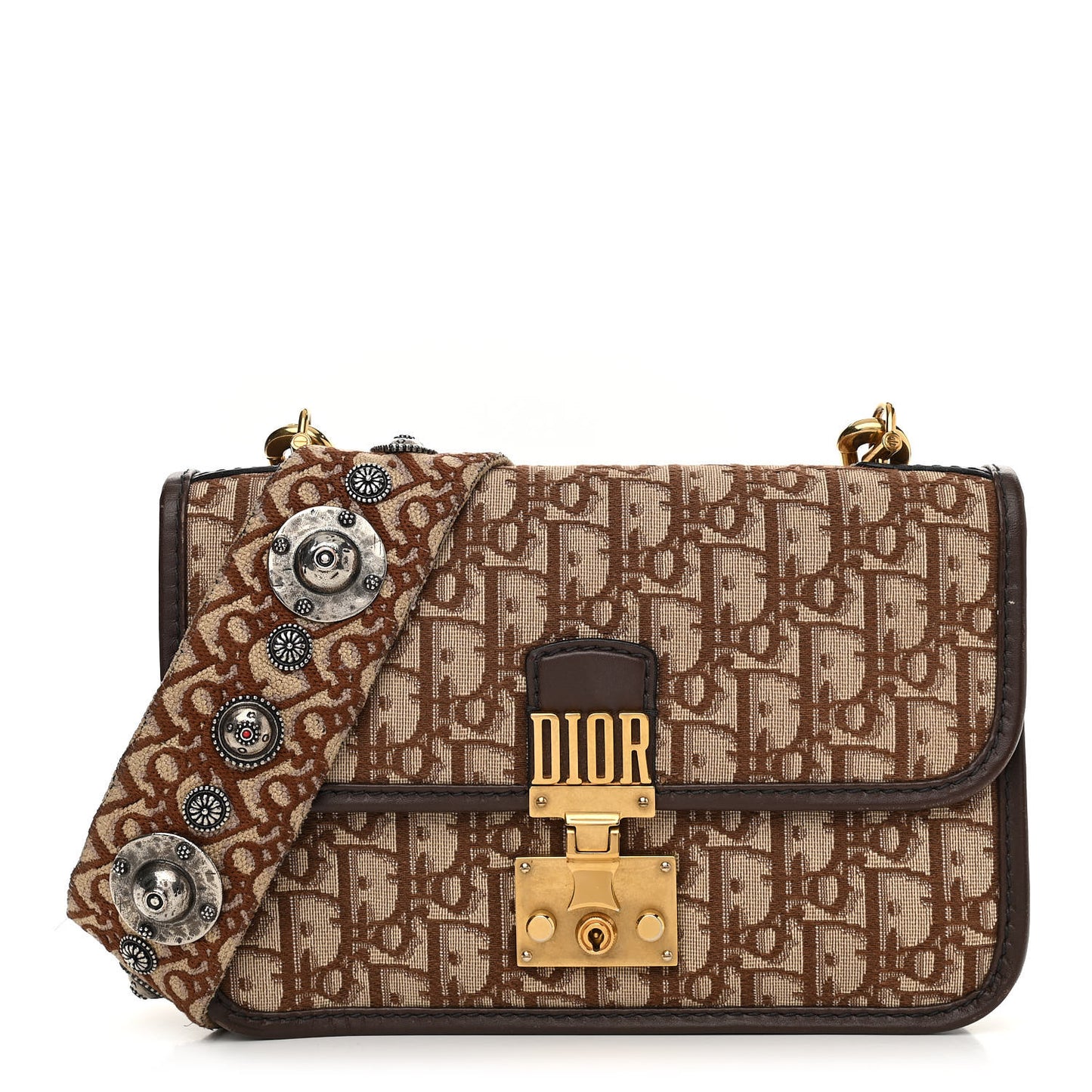 Oblique DiorAddict Flap Bag Brown