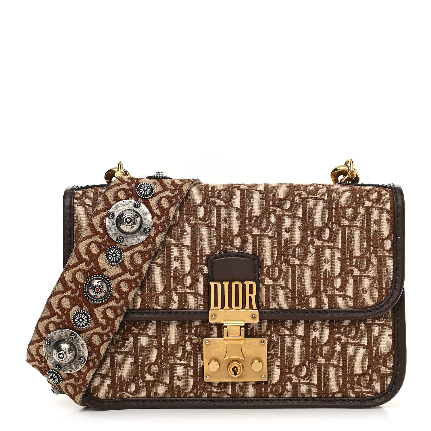 Christian Dior Oblique DiorAddict Flap Bag Brown 1 of 15