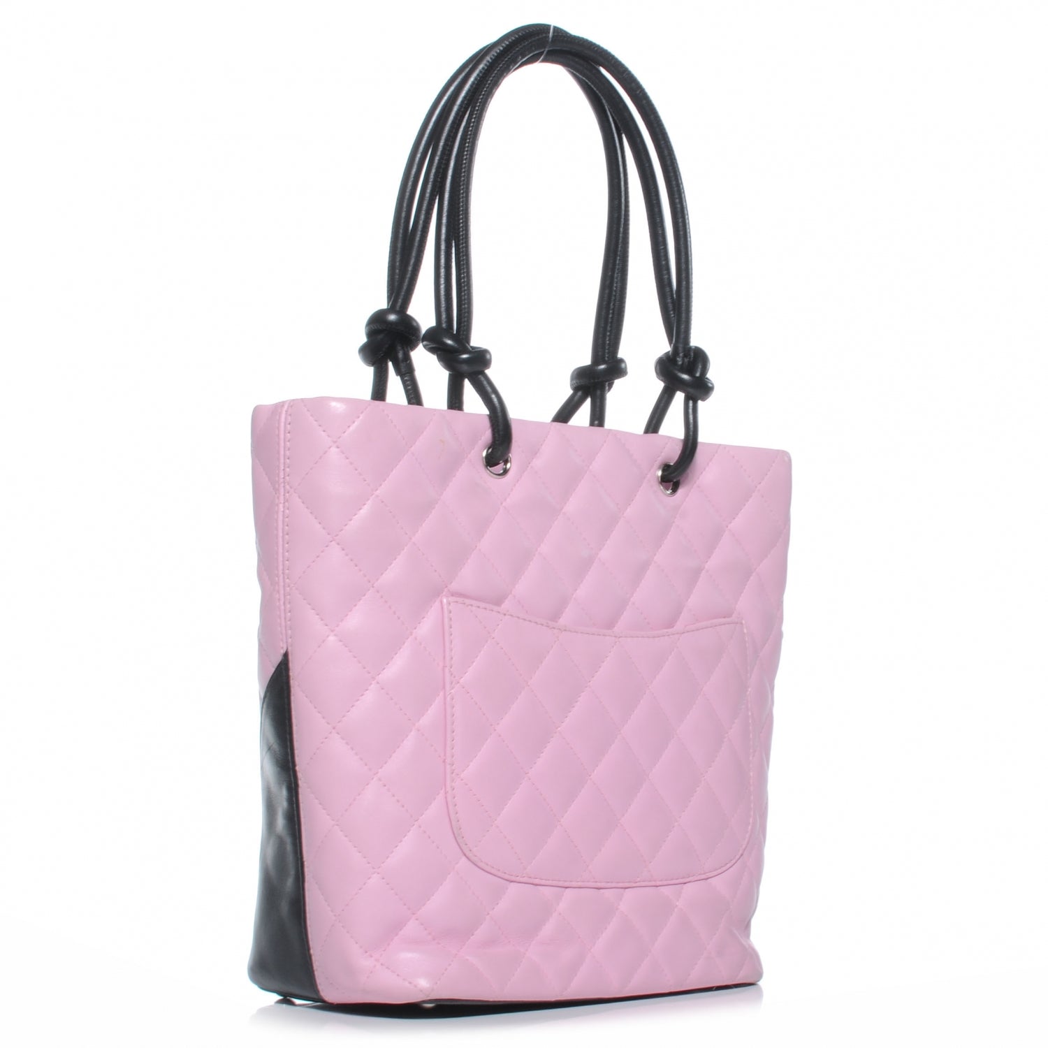 Chanel Calfskin Quilted Medium Cambon Tote Pink Black 3 of 7