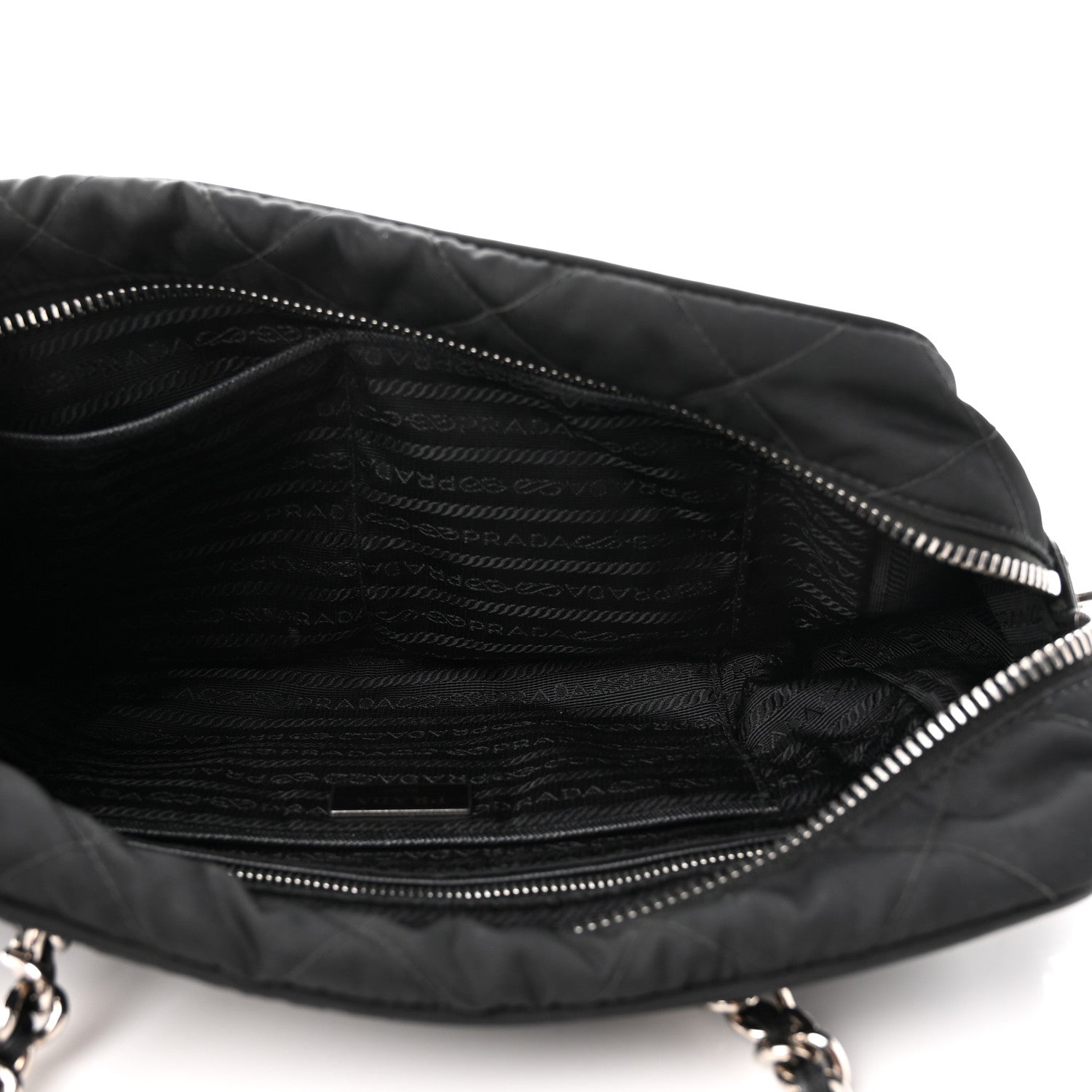 Prada Nylon Tessuto Impuntu Quilted Shoulder Bag Black 5 of 10