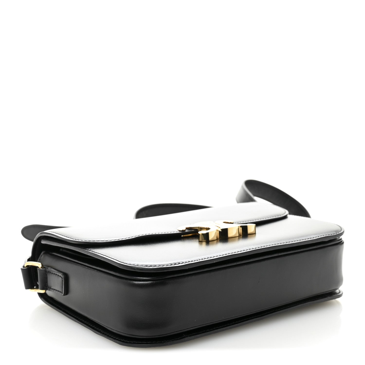 Celine Shiny Calfskin Medium Triomphe Black 4 of 12