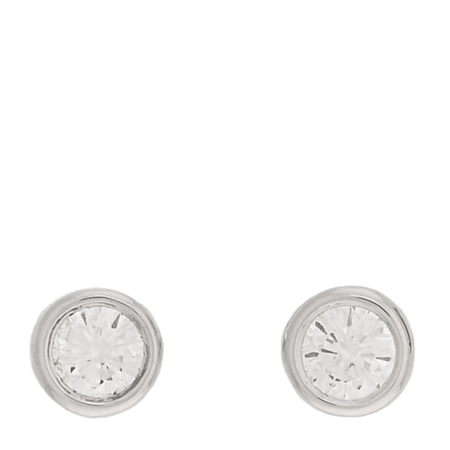 Tiffany Platinum Diamond .12ctw Elsa Peretti Diamonds By The Yard Earrings 1 of 5