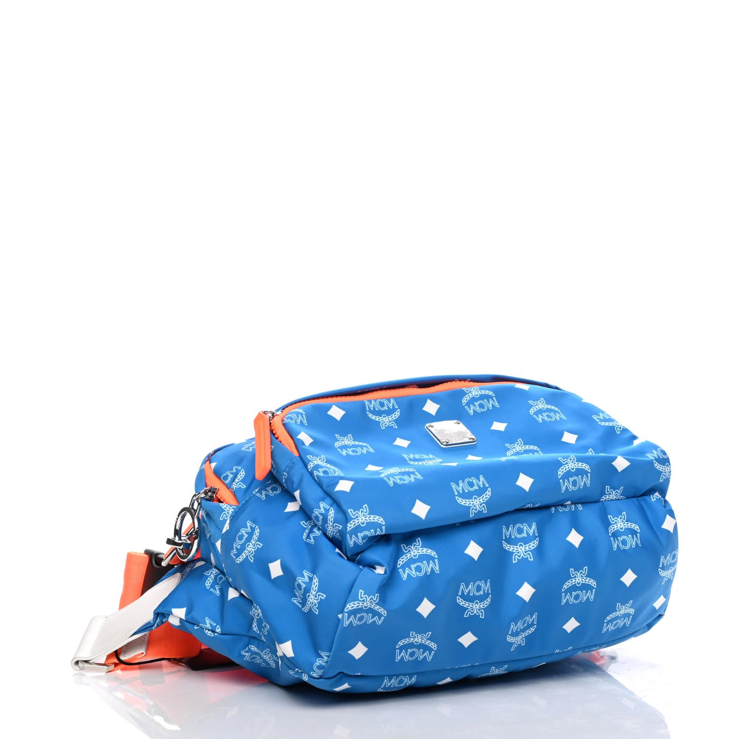 MCM Visetos Reflective Nylon Resnick Belt Bag Blue 811529