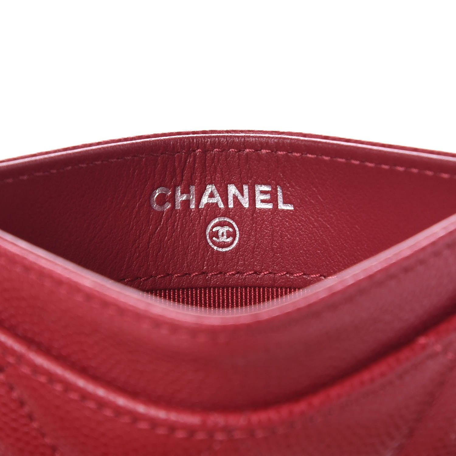 Chanel Caviar Quilted Card Holder Dark Pink 6 of 9