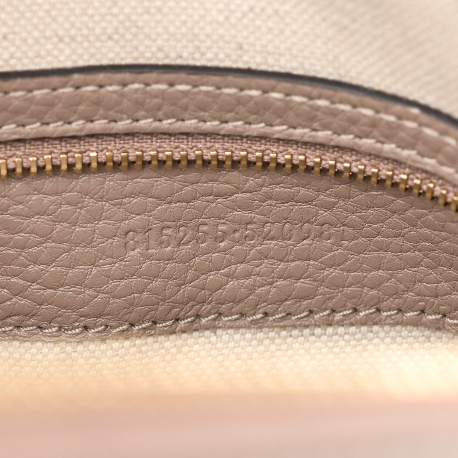 Gucci GG Grainy Calfskin Emblem Small Top Handle Bag Taupe 7 of 10