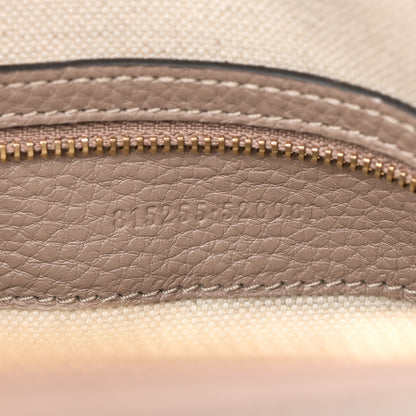 Gucci GG Grainy Calfskin Emblem Small Top Handle Bag Taupe 7 of 10