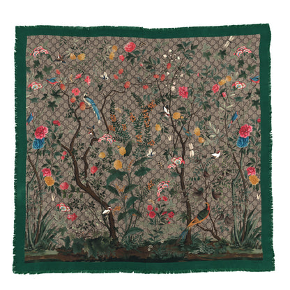 Gucci Modal Silk GG Monogram GG Tian Scarf Green Dark Green 1 of 3