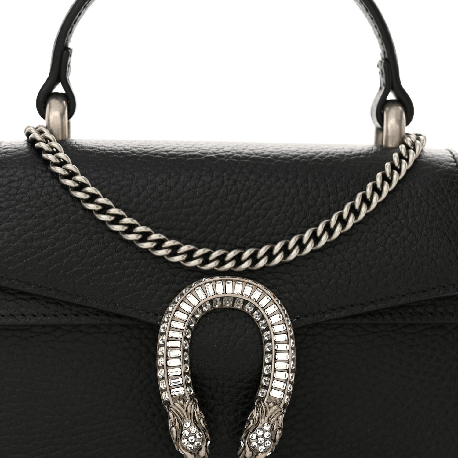 Gucci Dollar Calfskin Crystal Mini Dionysus Top Handle Bag Black Crystal 8 of 11