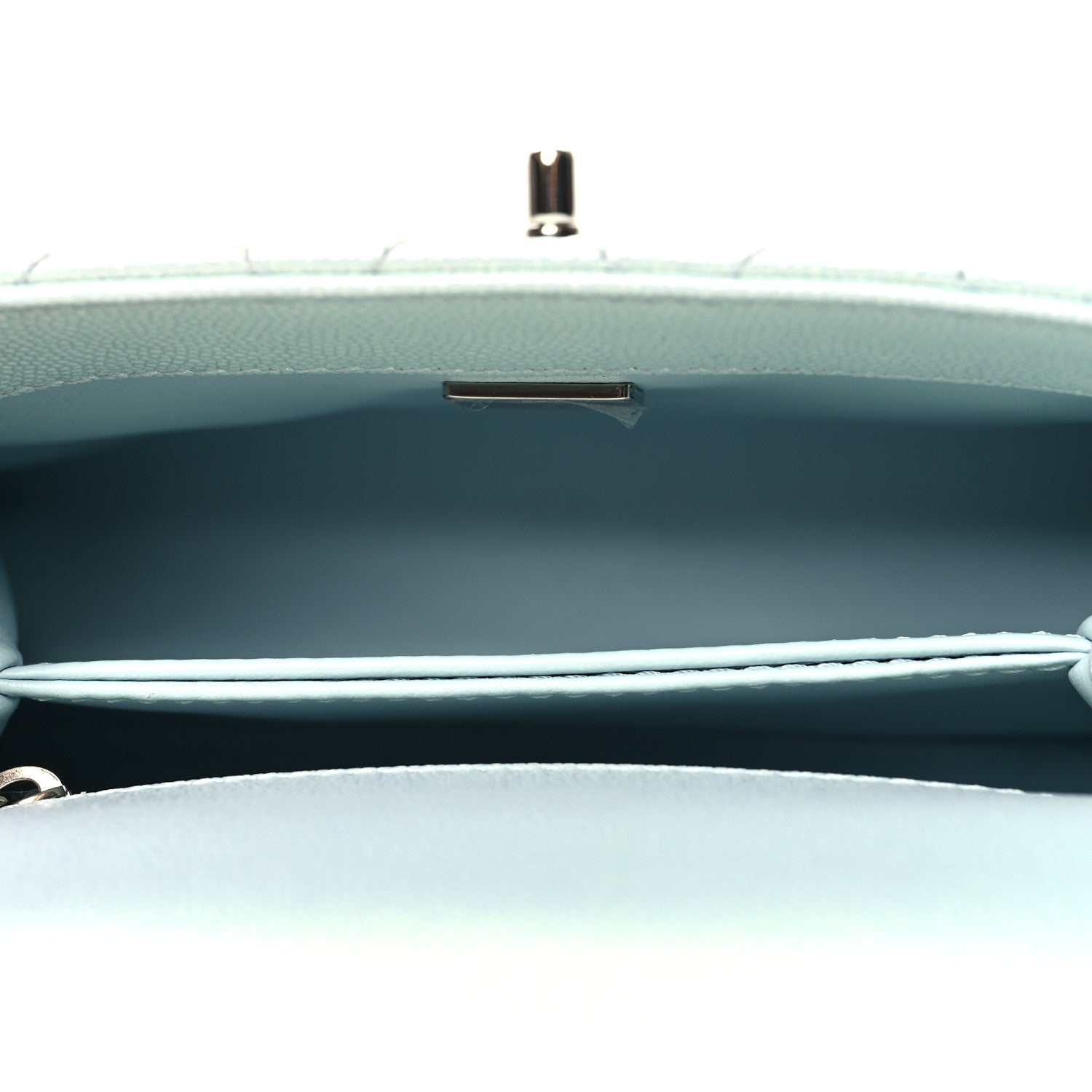 Chanel Iridescent Caviar Quilted Extra Mini Coco Handle Flap Light Blue 5 of 11