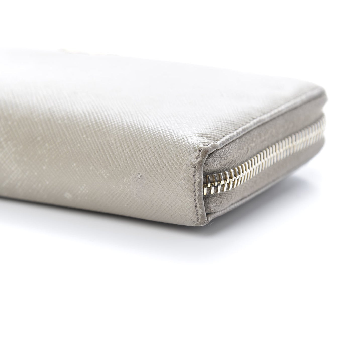 Saffiano Metal Zip Around Wallet Argilla
