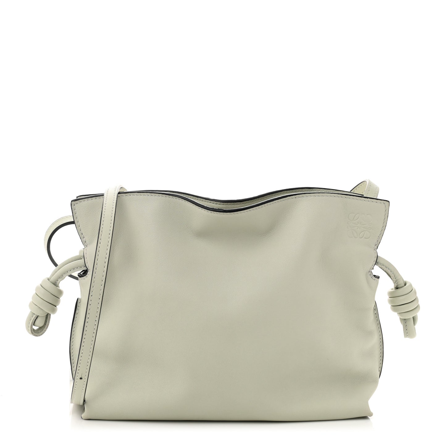 Calfskin Mini Flamenco Knot Clutch Light Celadon