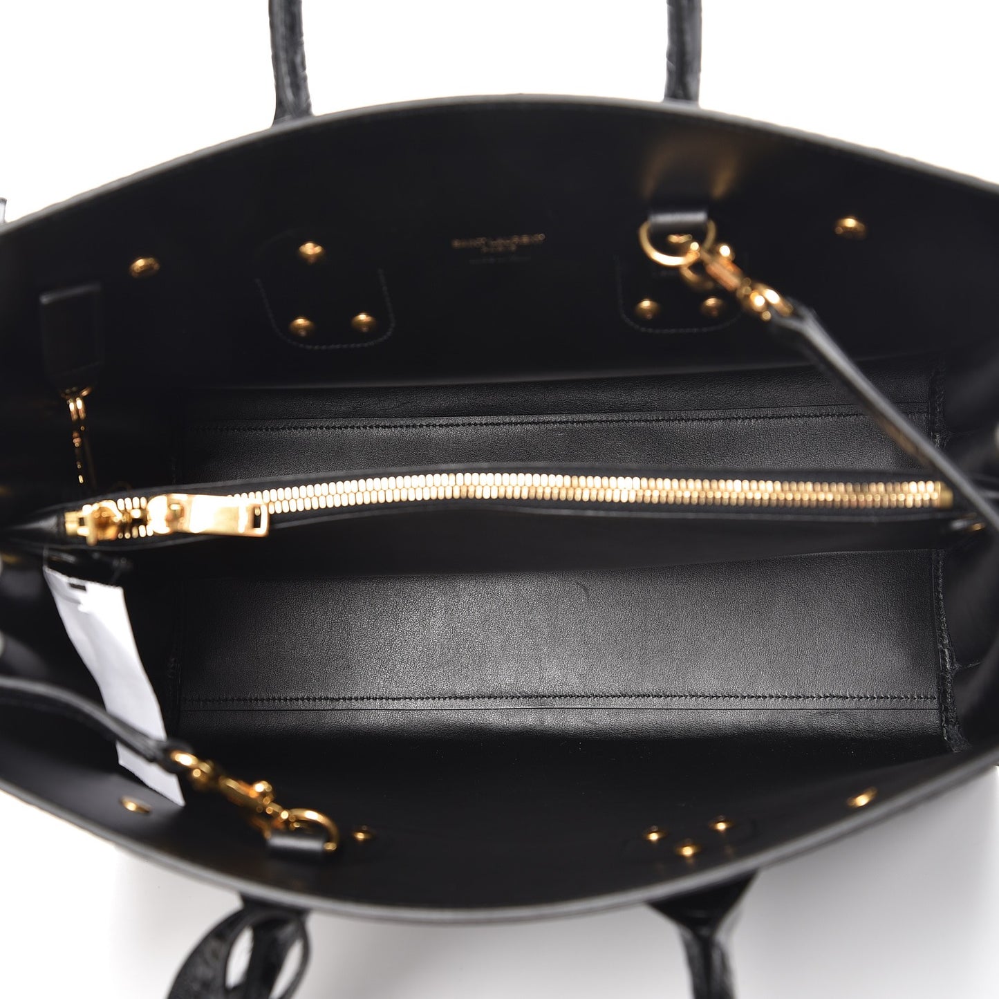 Calfskin Crocodile Embossed Small Sac de Jour Black
