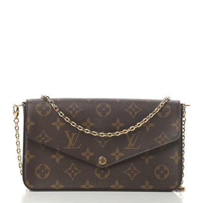 Louis Vuitton Monogram Pochette Felicie Chain Wallet Fuchsia 3 of 12