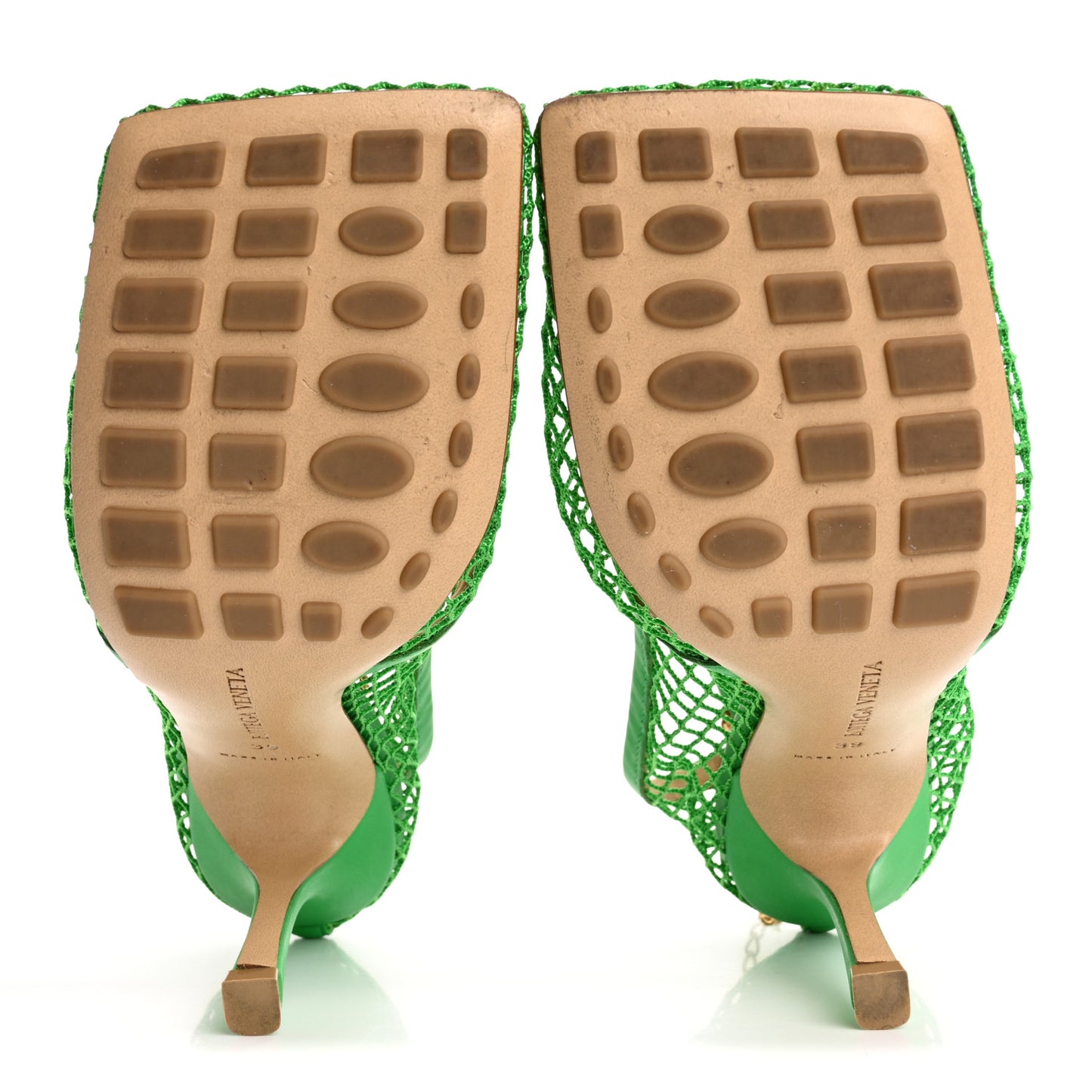 Mesh Nappa Stretch Ankle Tie 90mm Sandals 39 Grass