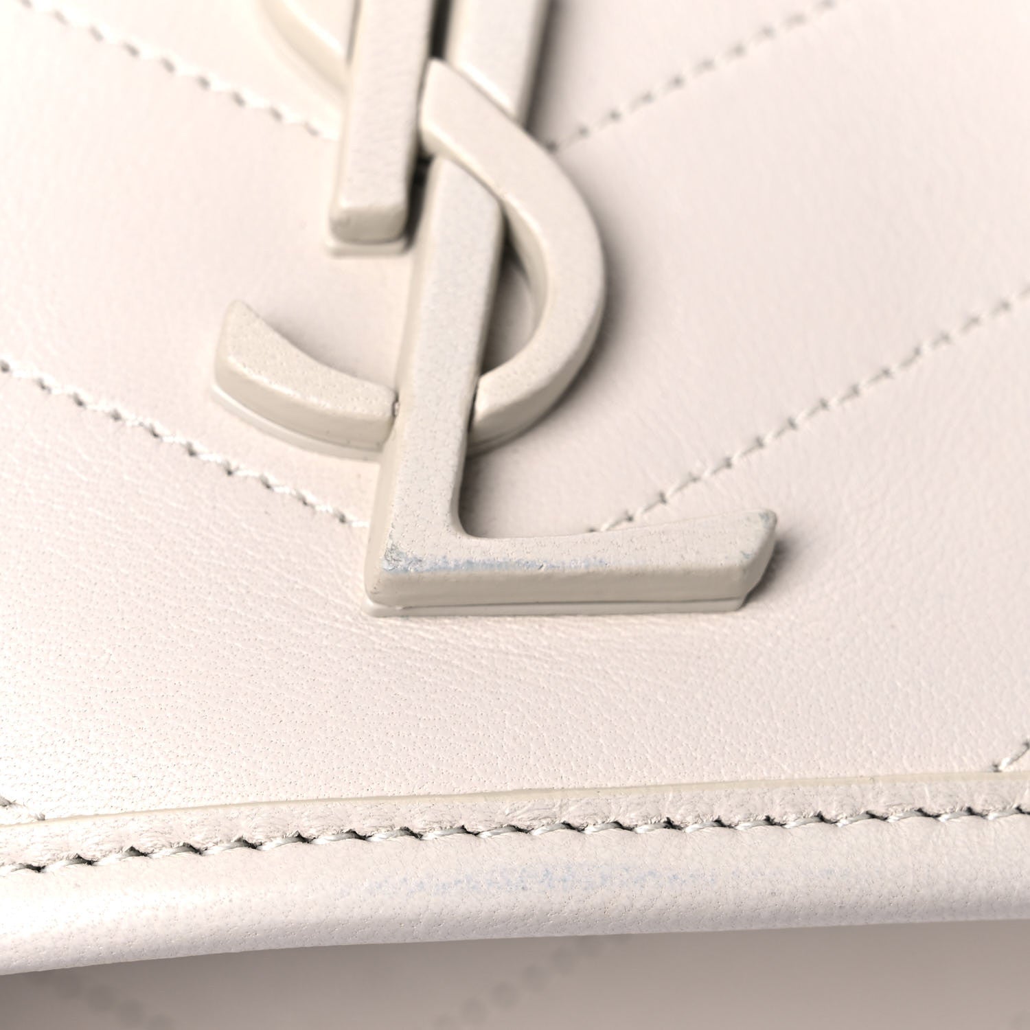 Saint Laurent Lambskin Matelasse Monogram Medium Niki Chain Satchel Ivory 19 of 19