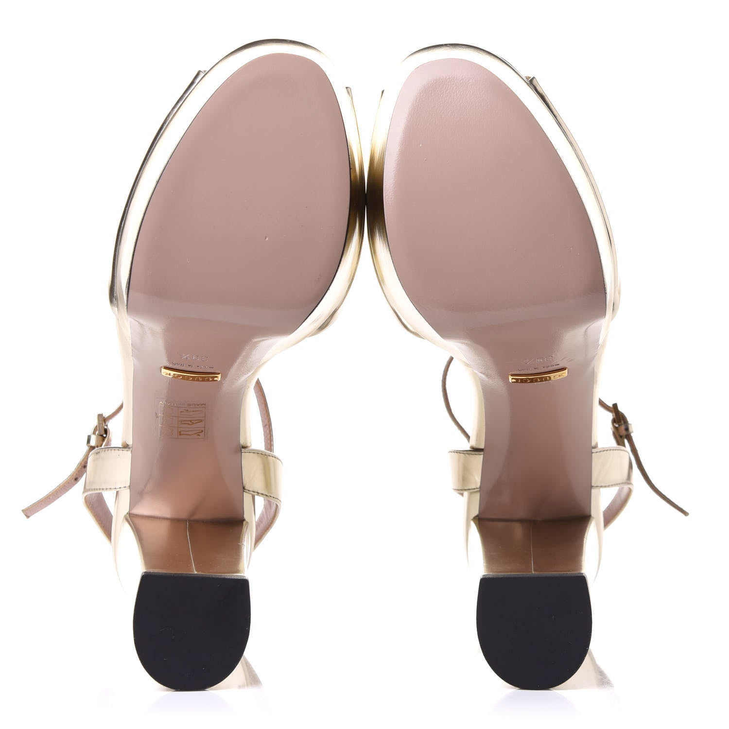 Gucci Metallic Patent Horsebit Platform Sandals 39.5 Gold 6 of 9