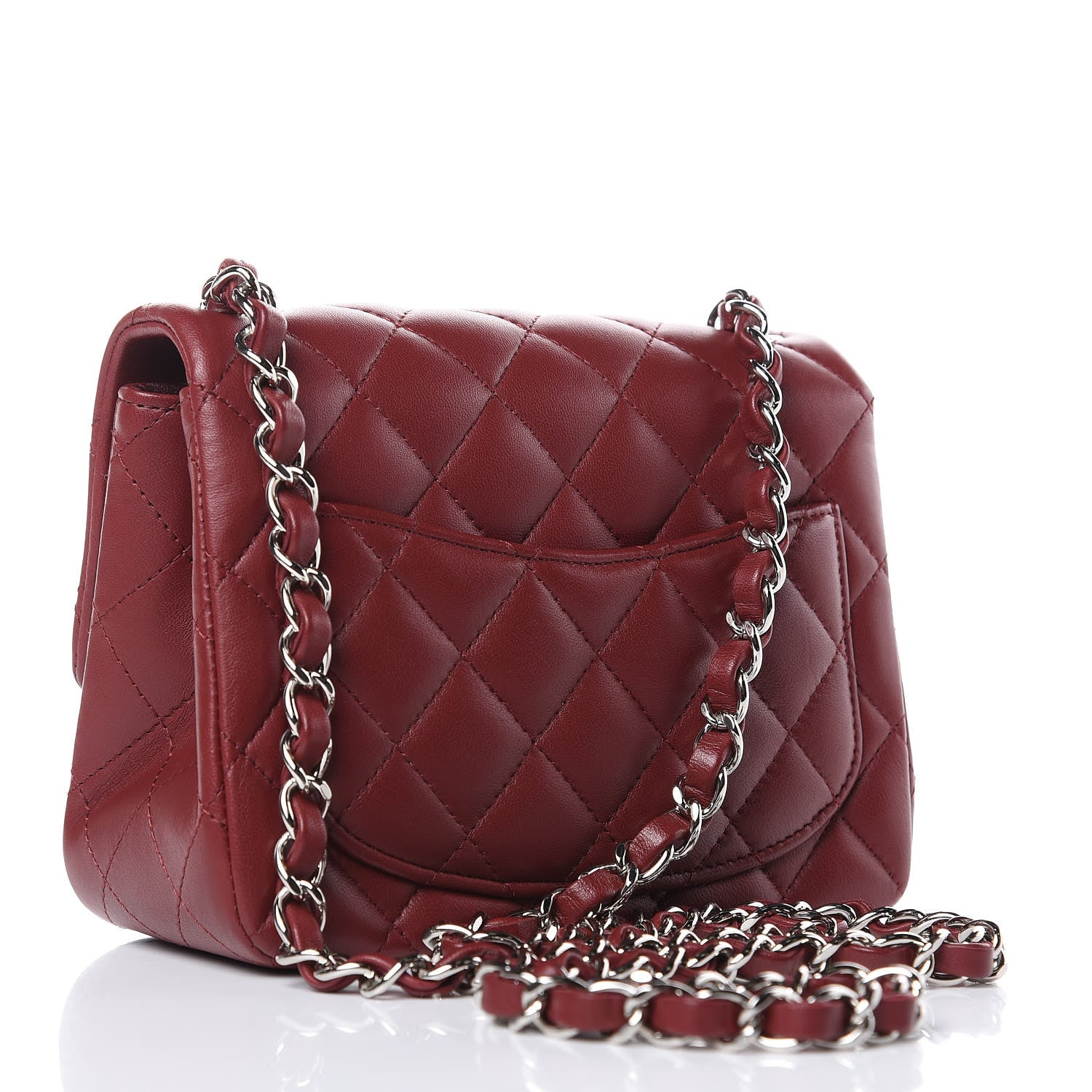 Chanel Lambskin Quilted Mini Square Flap Burgundy 3 of 11