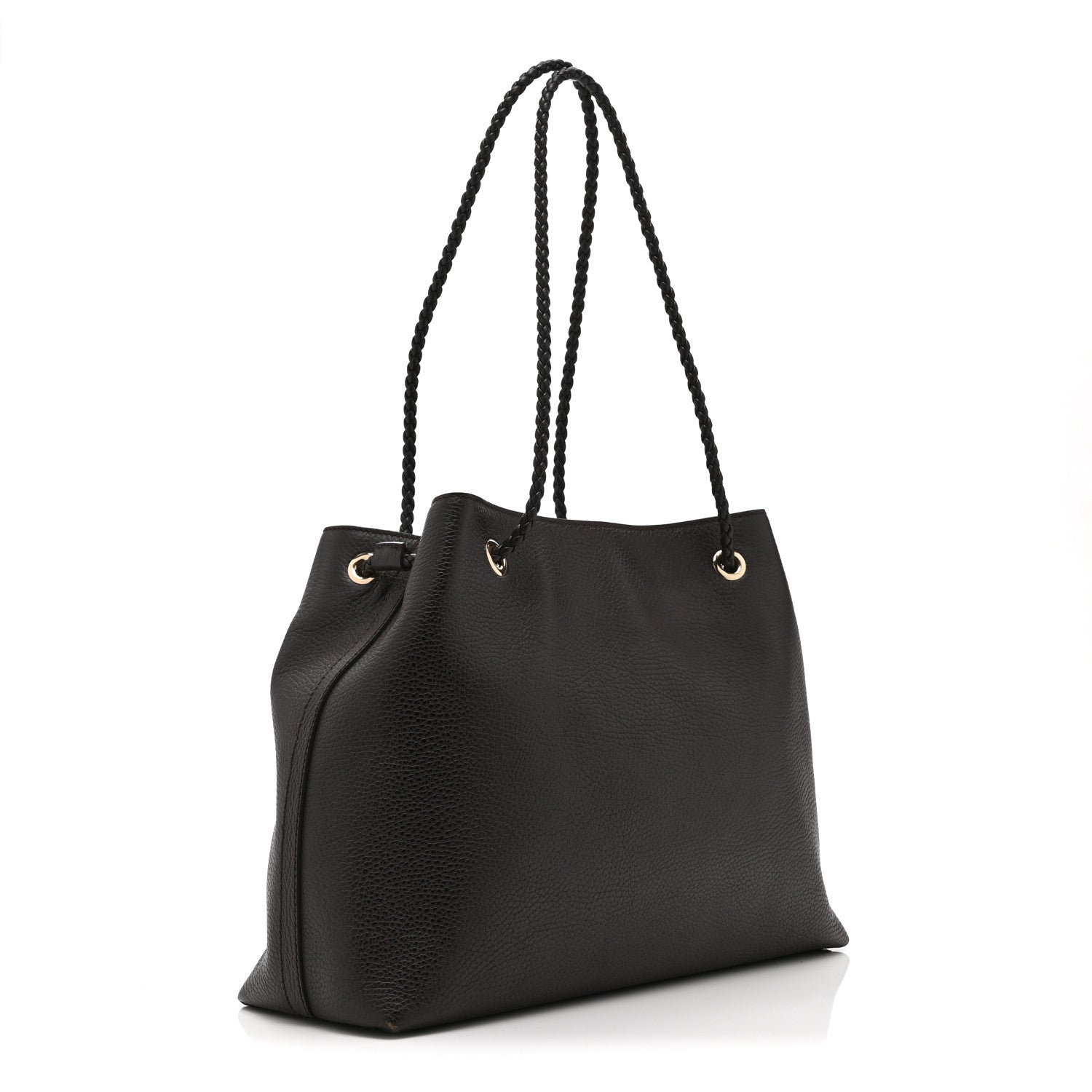 Gucci Calfskin Medium Braided Handle Gifford Tote Dark Brown 3 of 15