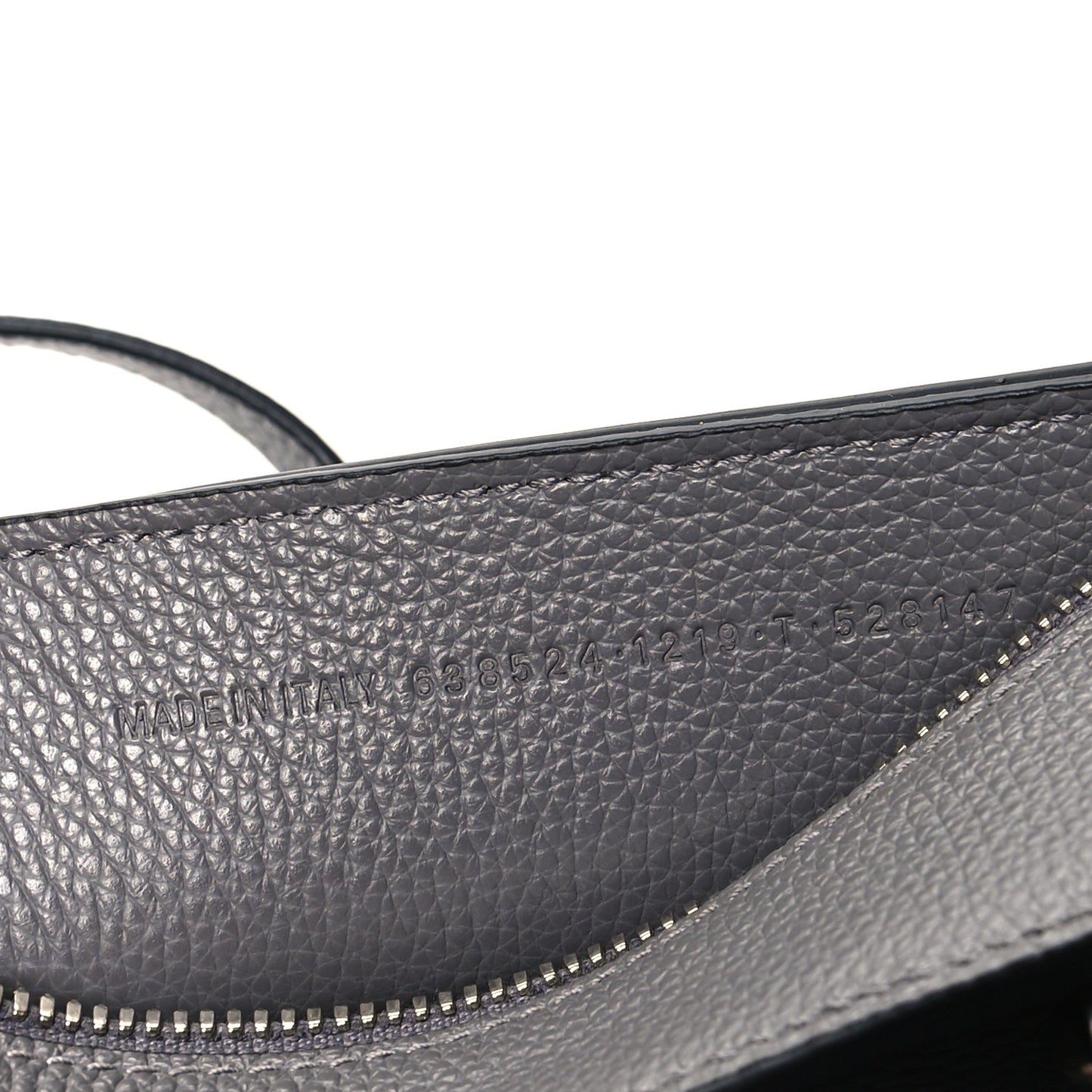 Grained Calfskin Neo Classic Silver Hardware Mini City Dark Grey